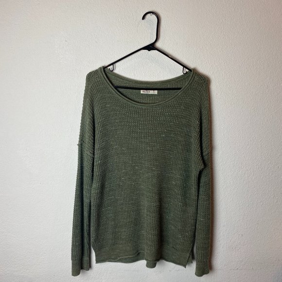 Hollister Sweaters - Hollister Olive Knitted Pullover Sweater Size Medium
